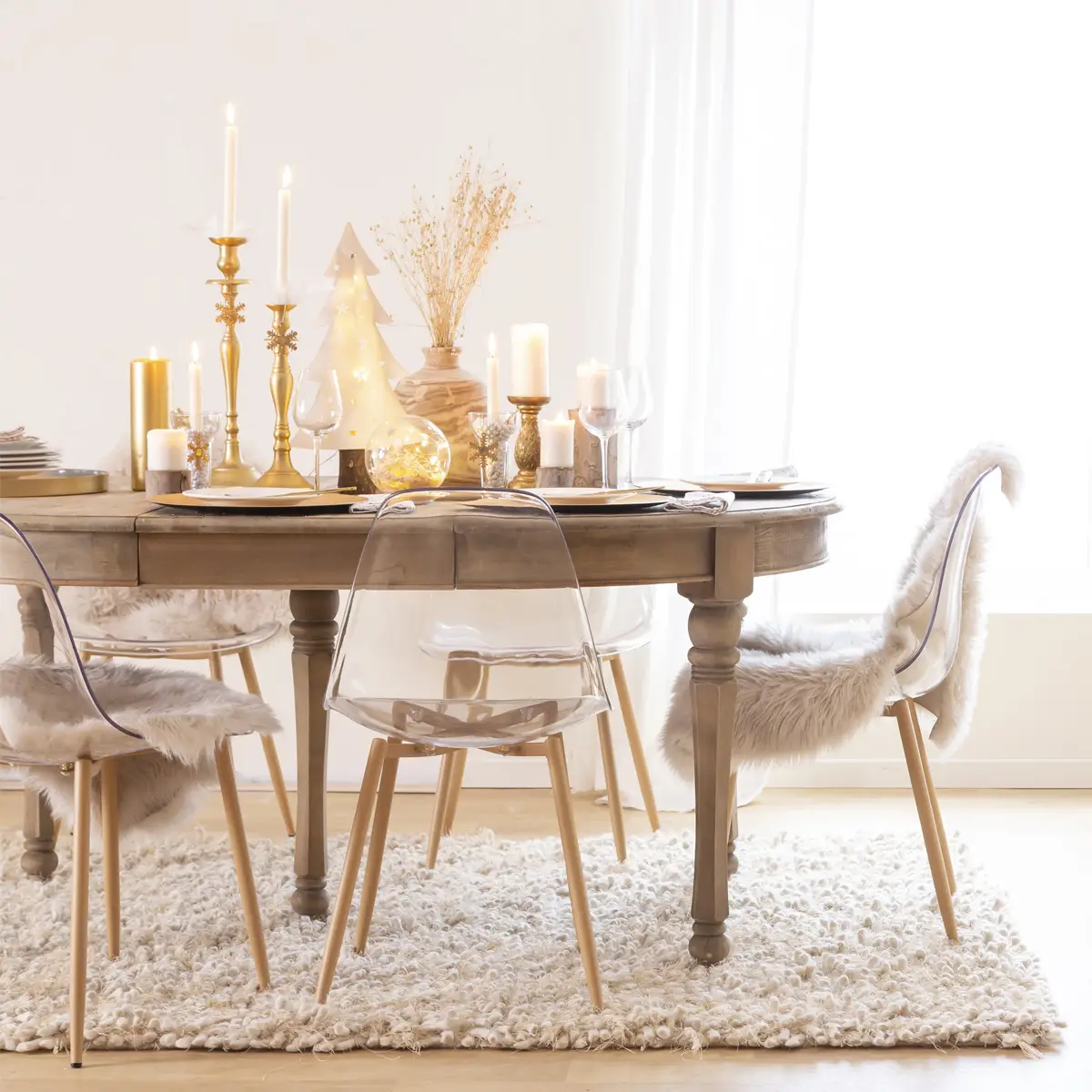 Table à manger en bois pour grande salle à manger