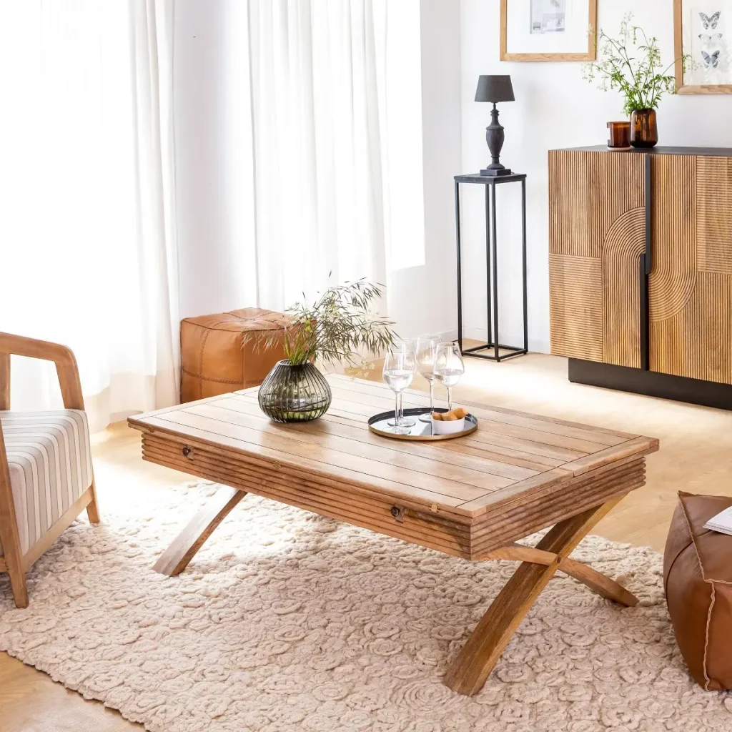 Table basse en bois de manguier à allonges Luce