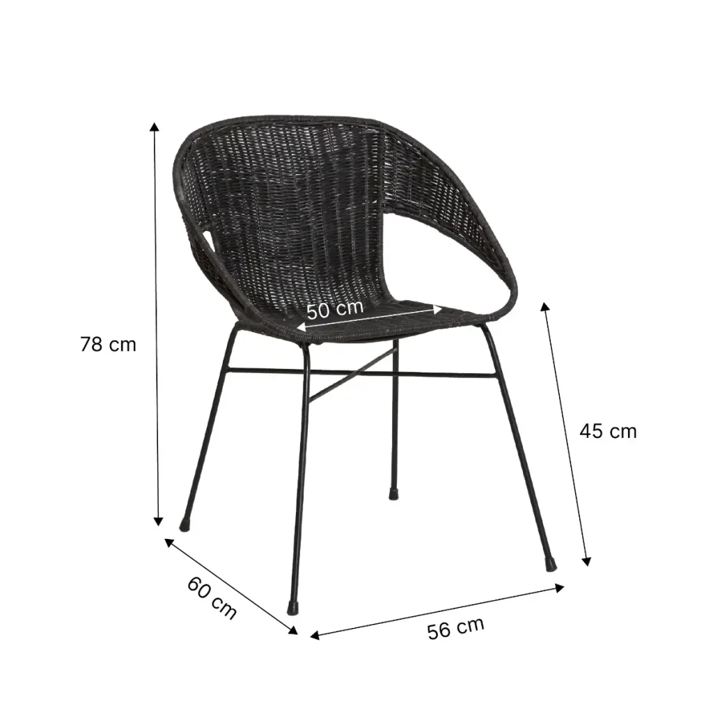 Chaise en rotin et en métal Aurélien